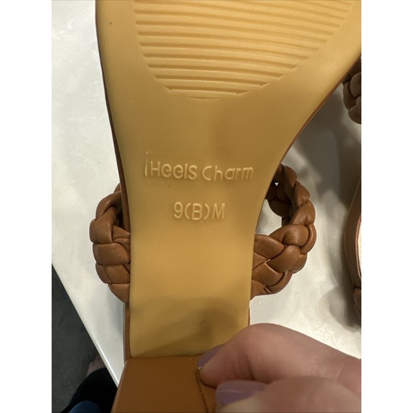 Women's Heels Charm Braided Heeled Sandals Size 9 New - Picture 4 of 6